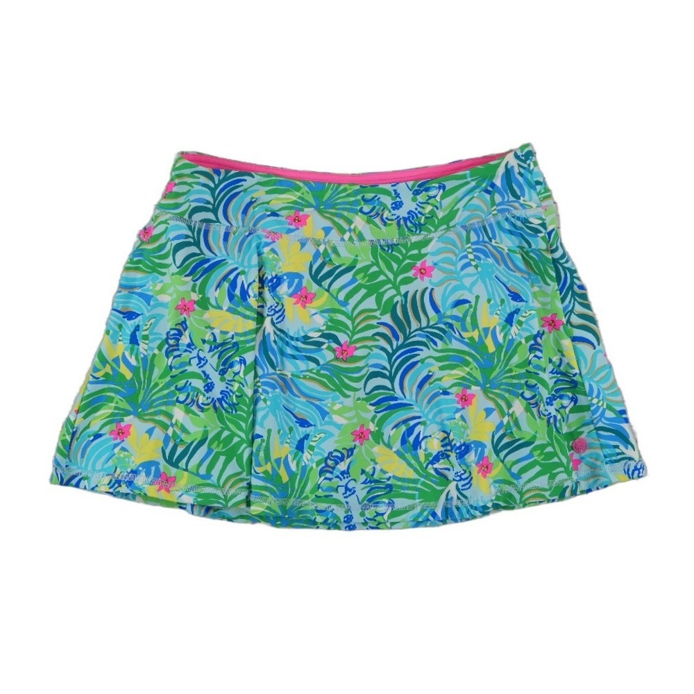 Lilly Pulitzer Luxletic Skort Women's Size Medium Green Blue Palm Golf Tennis